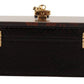 Elegant Bordeaux & Black Python Leather Crossbody Bag