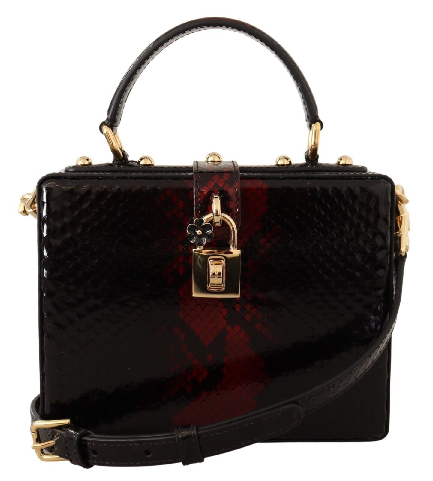 Stunning Gold Detail Black Bordeaux Box Bag