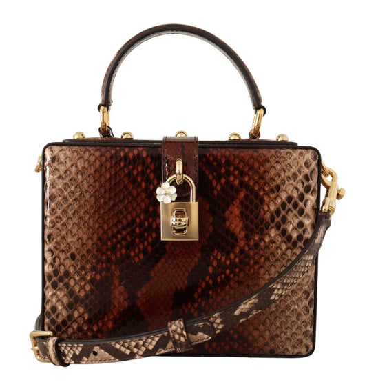 Exotic Python Leather Shoulder Box Bag