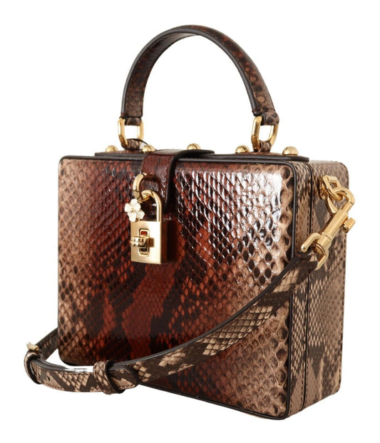 Exotic Python Leather Shoulder Box Bag