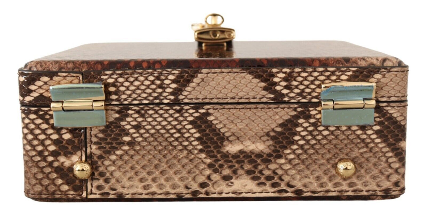 Exotic Python Leather Shoulder Box Bag