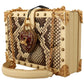 Chic Yellow Box Clutch with Heart Twist