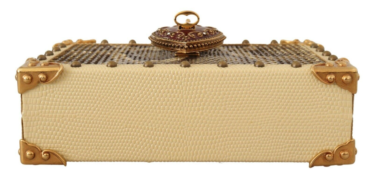 Chic Yellow Box Clutch with Heart Twist