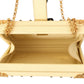 Chic Yellow Box Clutch with Heart Twist