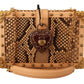 Chic Orange Twist Lock Shoulder Clutch