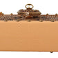 Chic Orange Twist Lock Shoulder Clutch