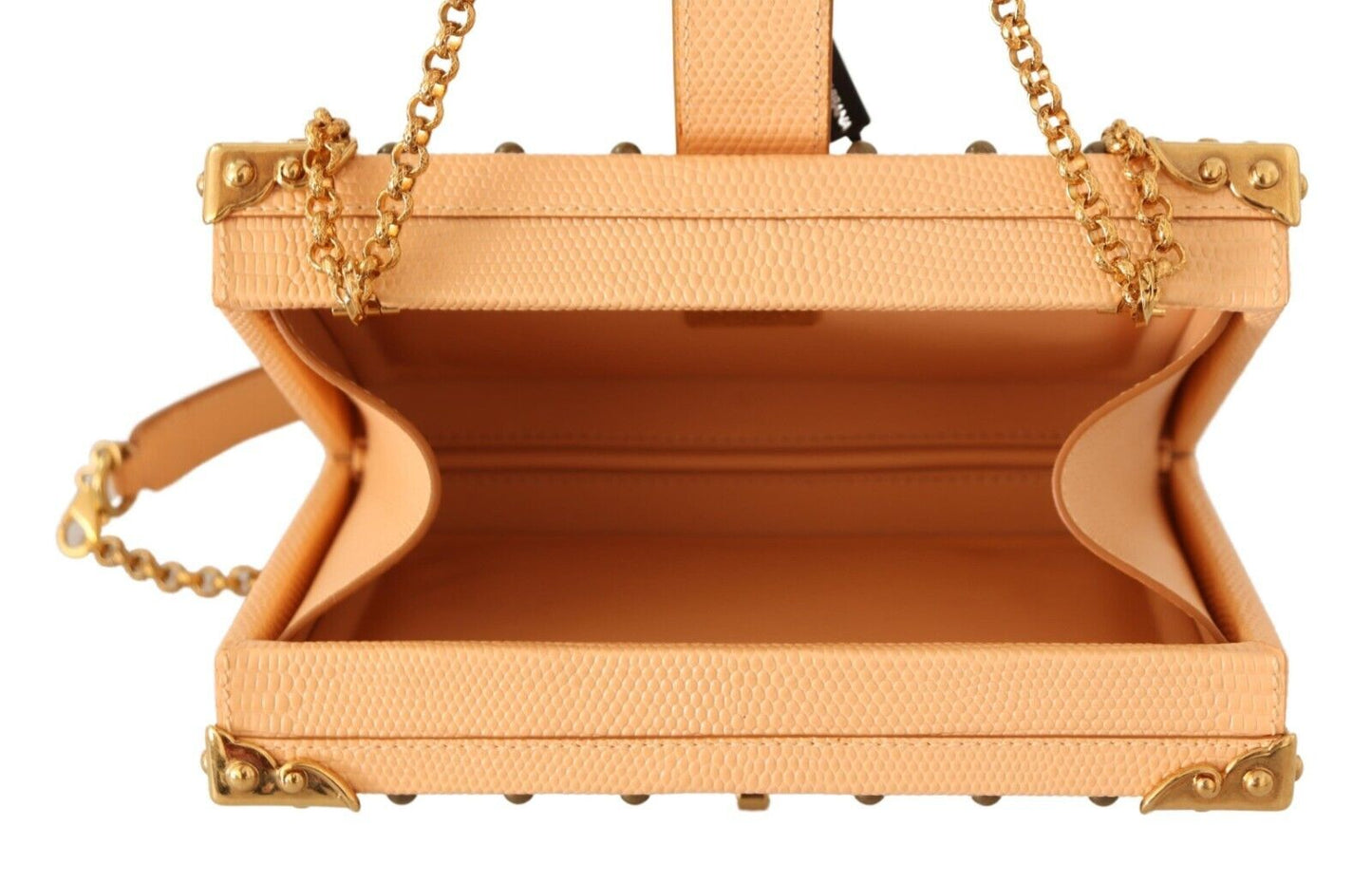 Chic Orange Twist Lock Shoulder Clutch