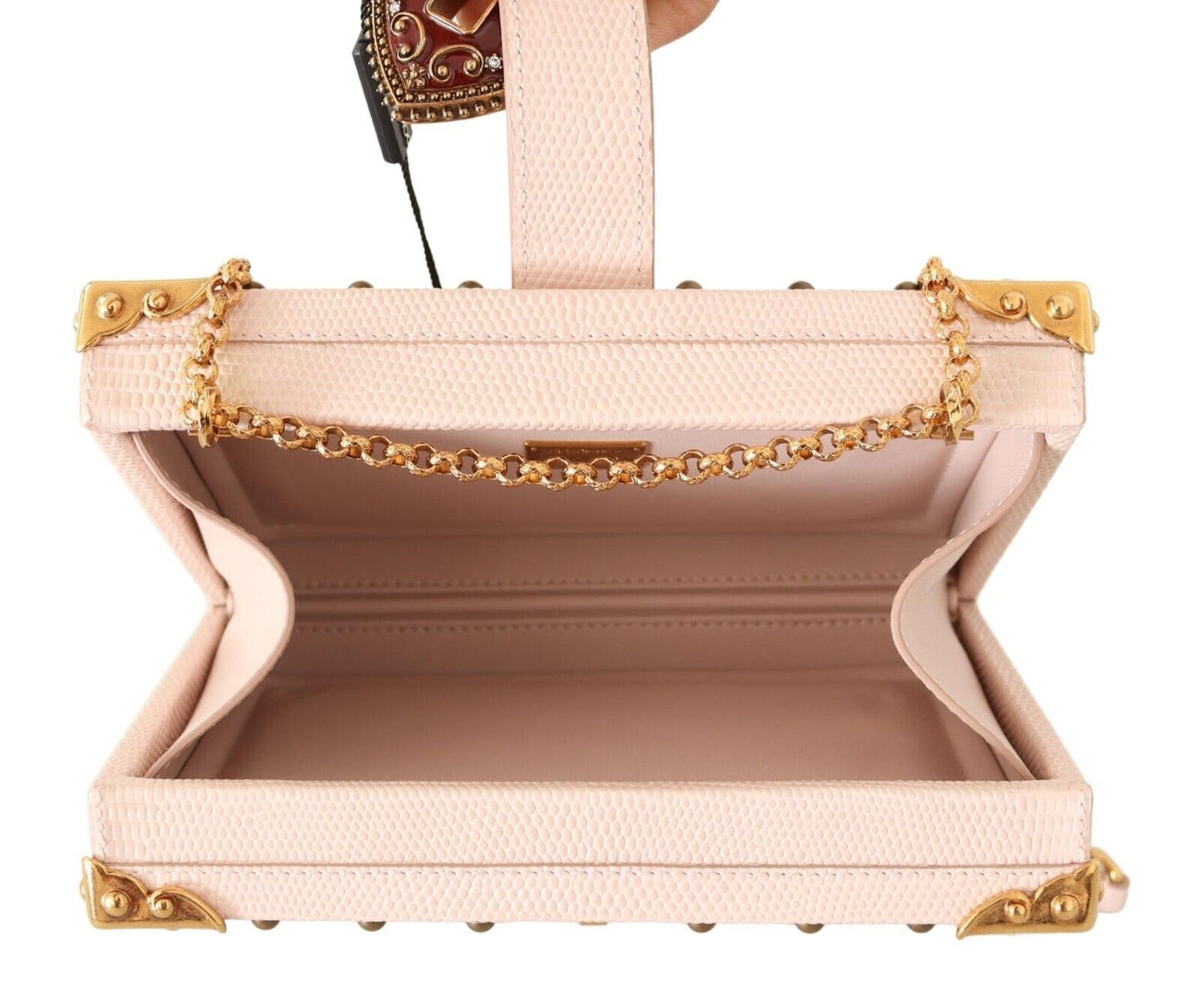 Elegant Pink Python Leather Clutch