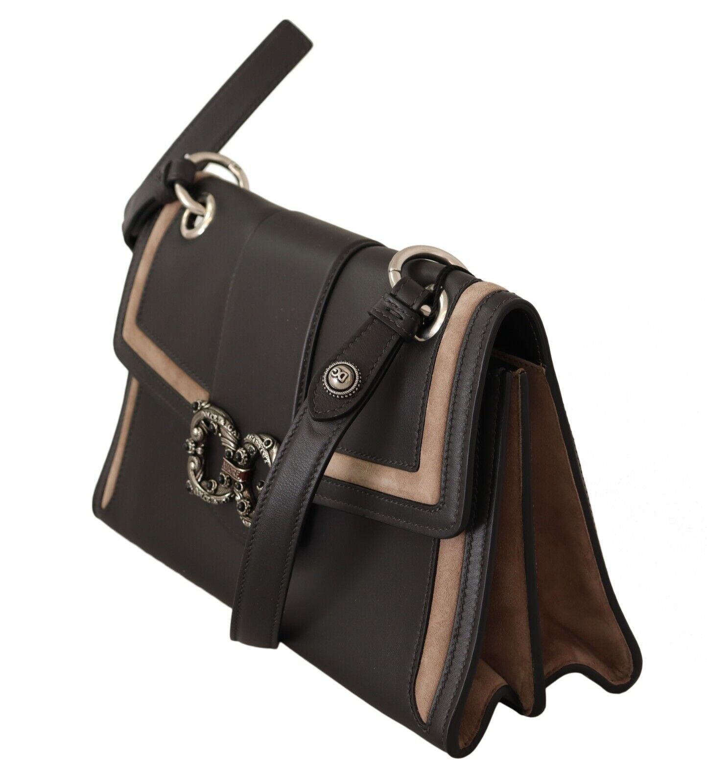 Elegant Black Leather Amore Shoulder Bag