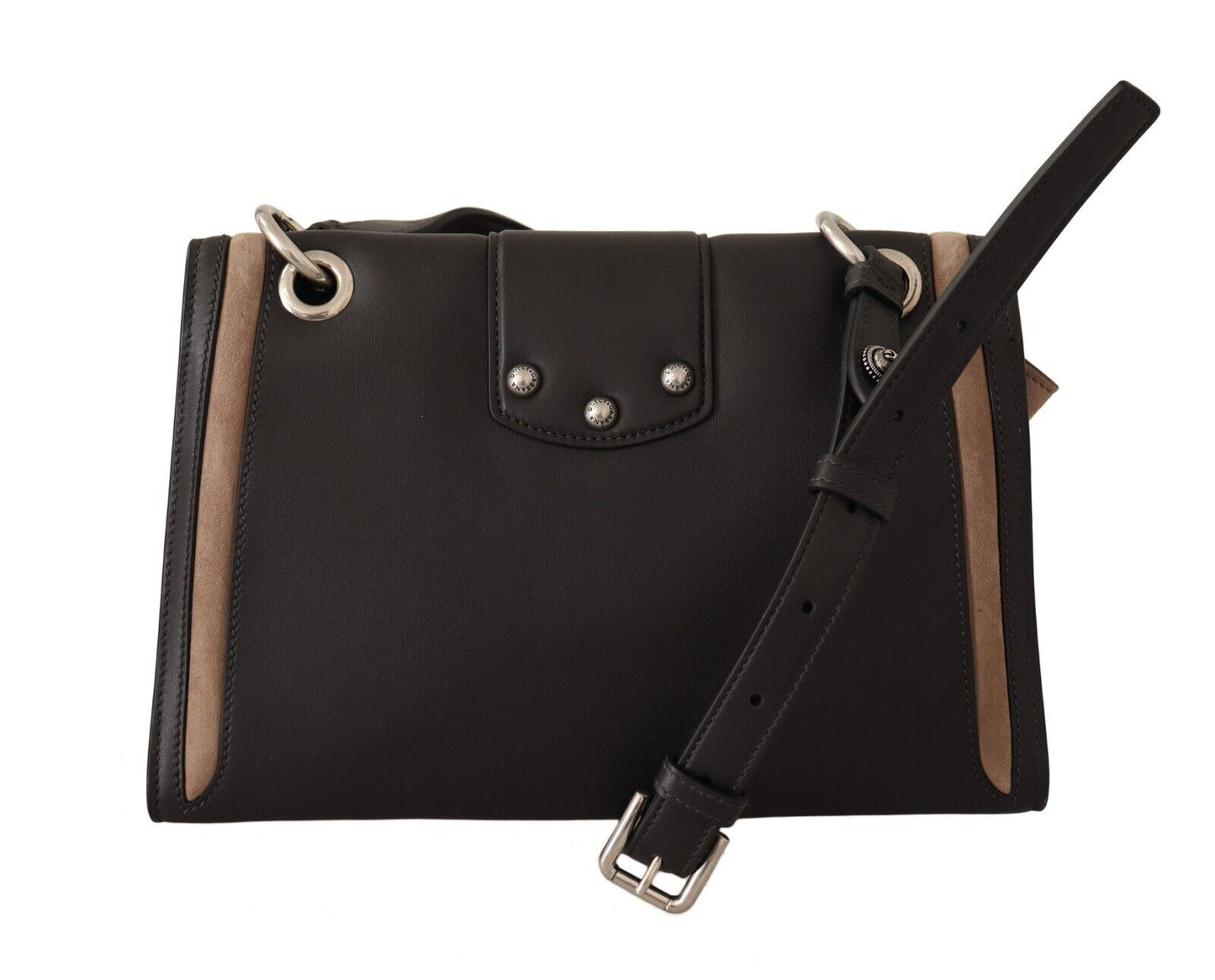 Elegant Black Leather Amore Shoulder Bag