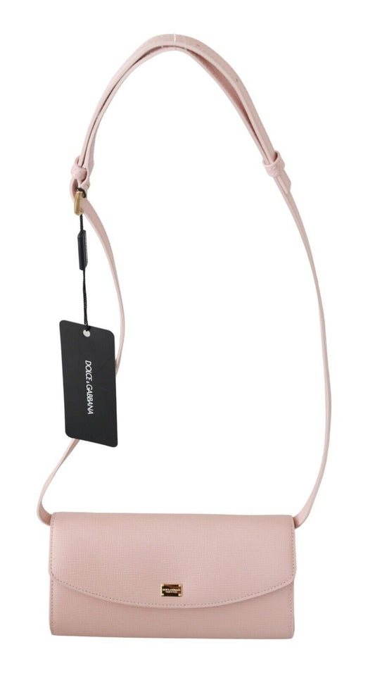 Chic Pink Leather Evening Crossbody Bag