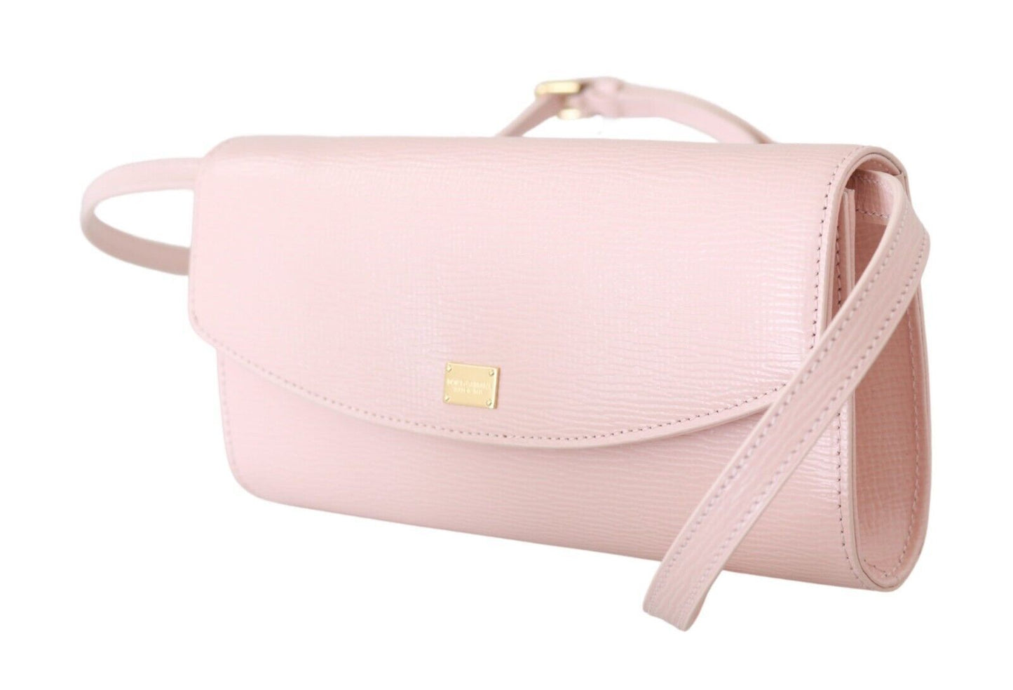 Chic Pink Leather Evening Crossbody Bag