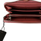 Elegant Pink Leather Clutch Wallet with Crystals