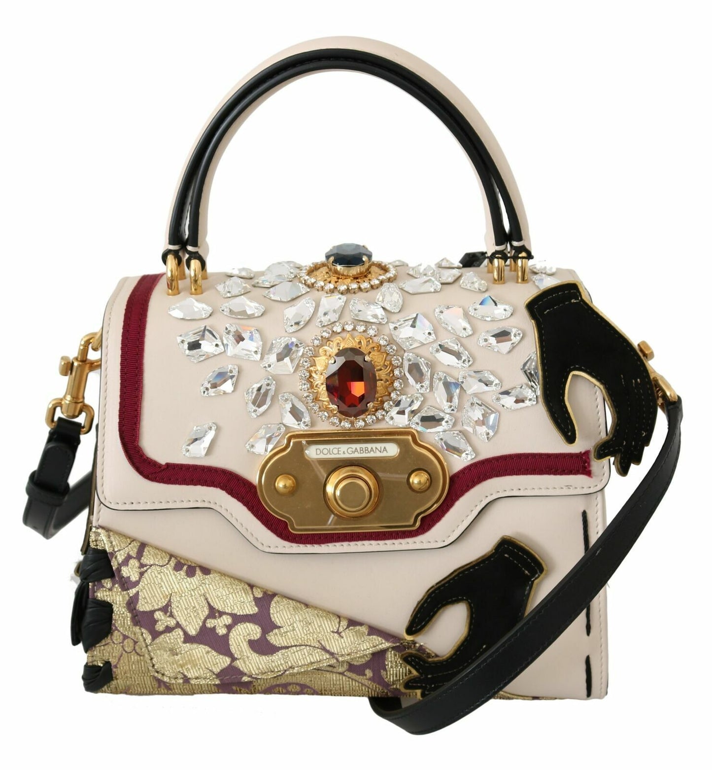 Multicolor Elegance Shoulder Bag with Gold Details