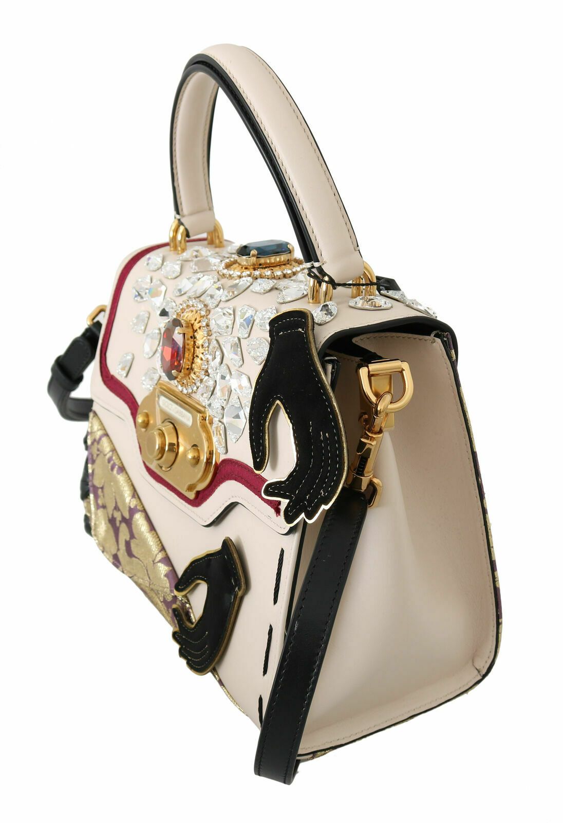 Multicolor Elegance Shoulder Bag with Gold Details