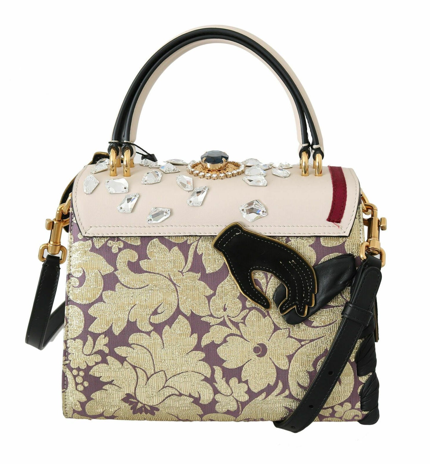 Multicolor Elegance Shoulder Bag with Gold Details