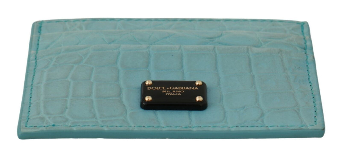 Exquisite Caiman Leather Card Holder Wallet