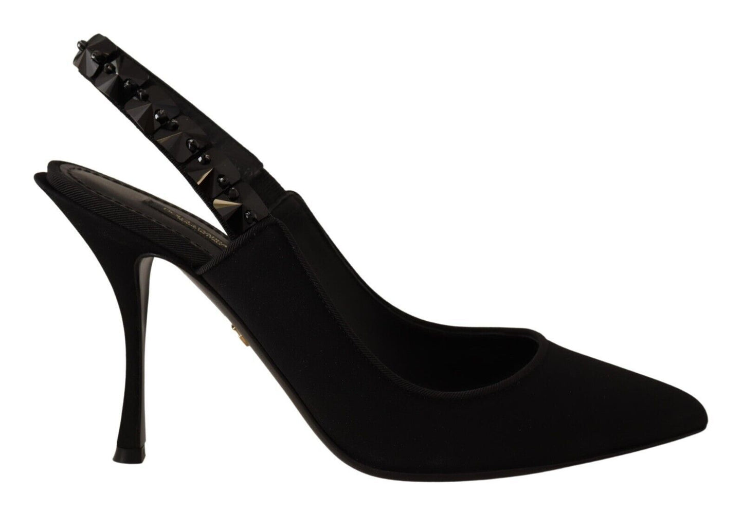 Elegant Black Silk Blend Slingback Pumps