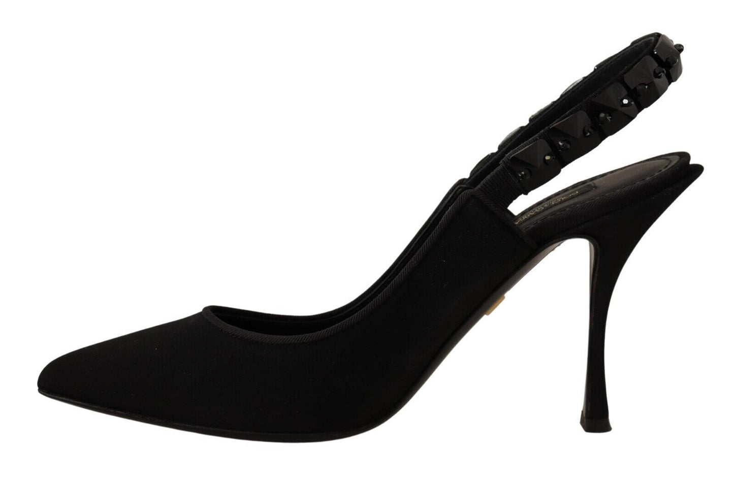 Elegant Black Silk Blend Slingback Pumps