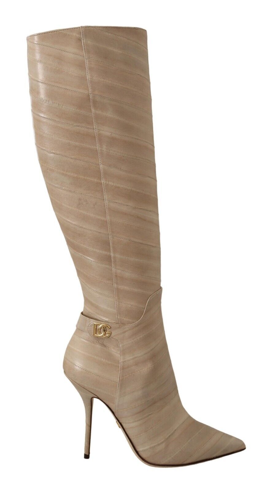 High Cardinale Beige Leather Boots