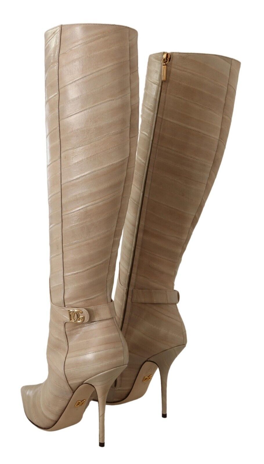 High Cardinale Beige Leather Boots