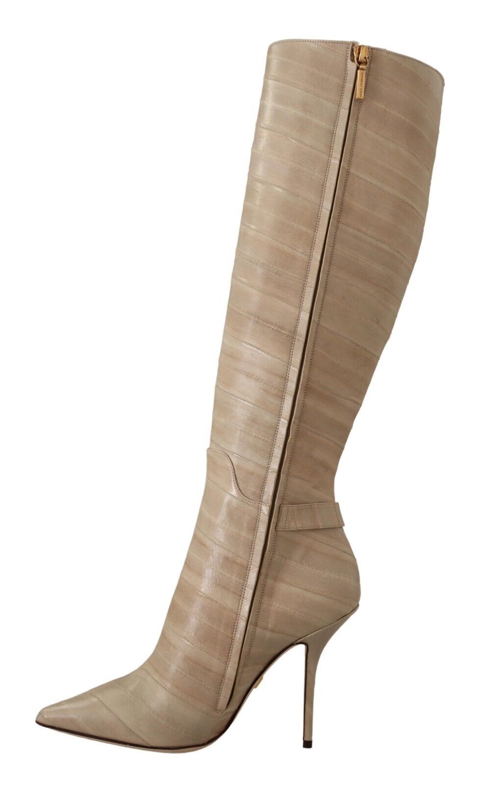 High Cardinale Beige Leather Boots