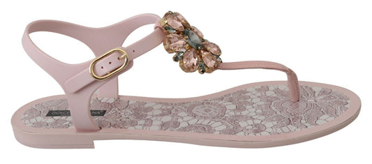 Elegant Pink Crystal Embellished Sandals