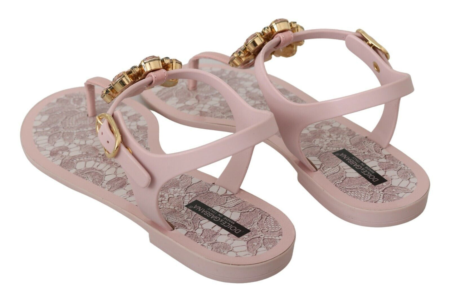 Elegant Pink Crystal Embellished Sandals