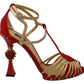 Amore Crystal-Embellished Red Sandals