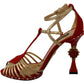 Amore Crystal-Embellished Red Sandals