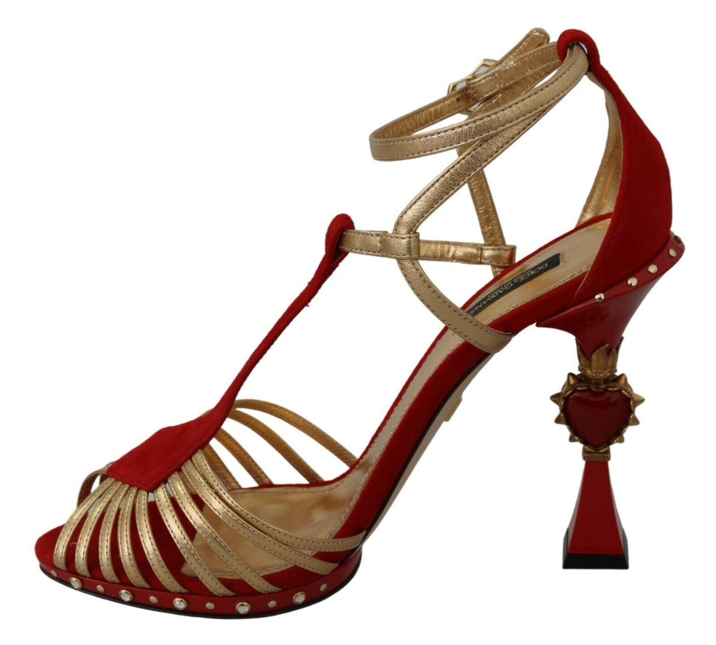 Amore Crystal-Embellished Red Sandals