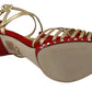 Amore Crystal-Embellished Red Sandals