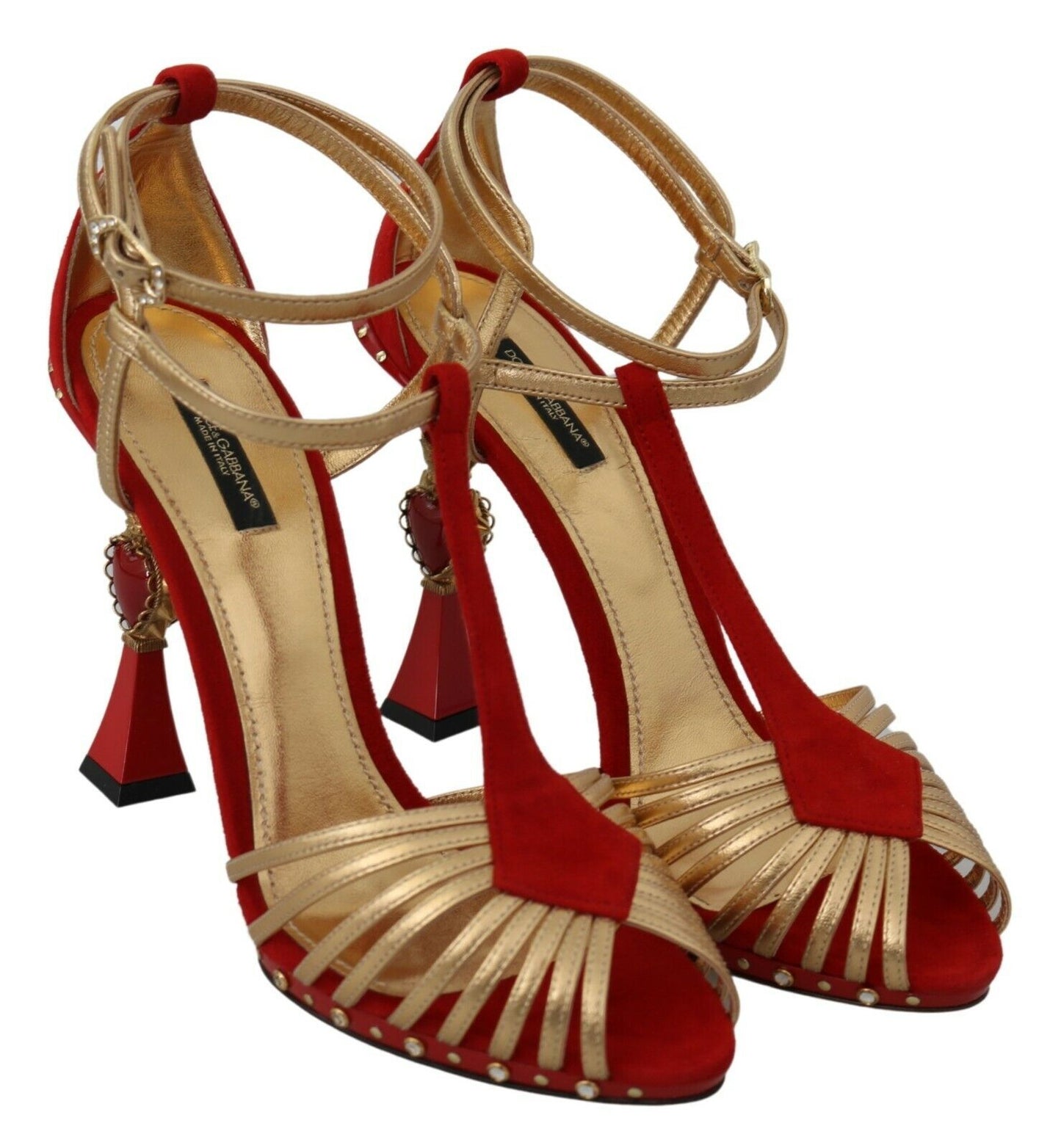 Amore Crystal-Embellished Red Sandals