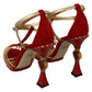 Amore Crystal-Embellished Red Sandals