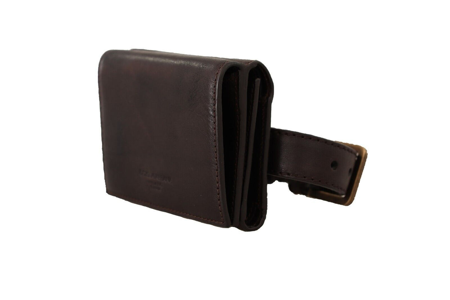 Elegant Leather Trifold Multi Kit with Belt Strap