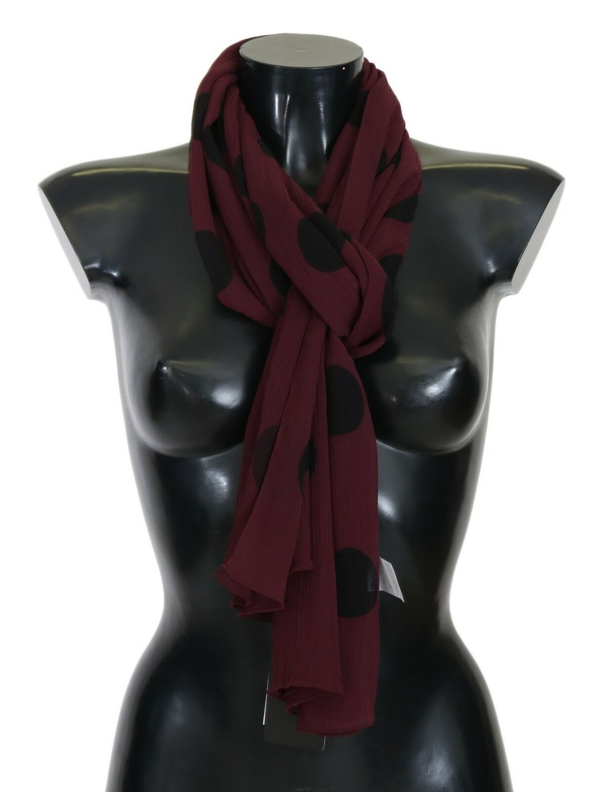 Elegant Bordeaux Polka Dot Scarf Wrap