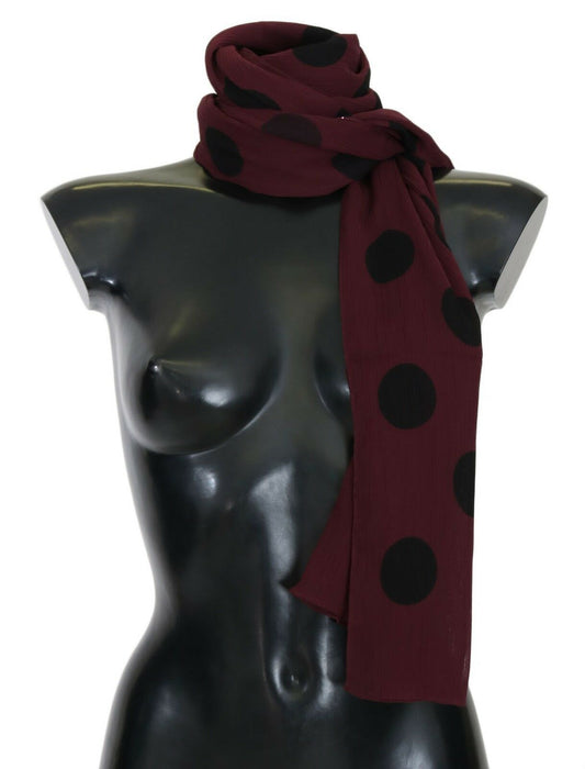 Elegant Bordeaux Polka Dot Scarf Wrap