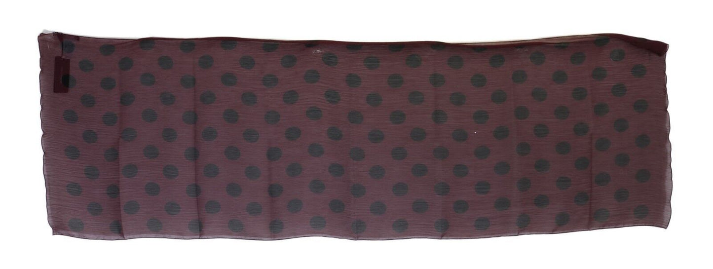 Elegant Bordeaux Polka Dot Scarf Wrap