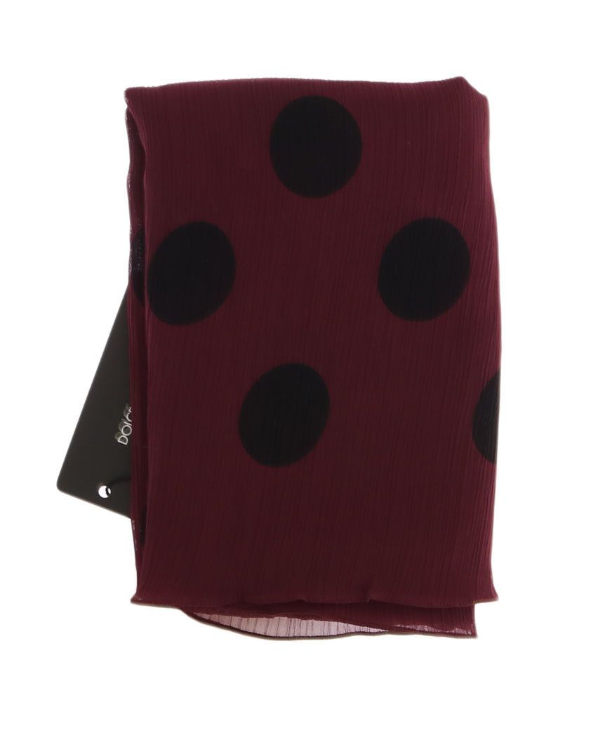 Elegant Bordeaux Polka Dot Scarf Wrap