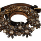 Elegant Crystal Daisy Chain Leather Belt