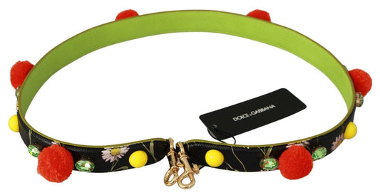 Embellished Multicolor Leather Shoulder Strap