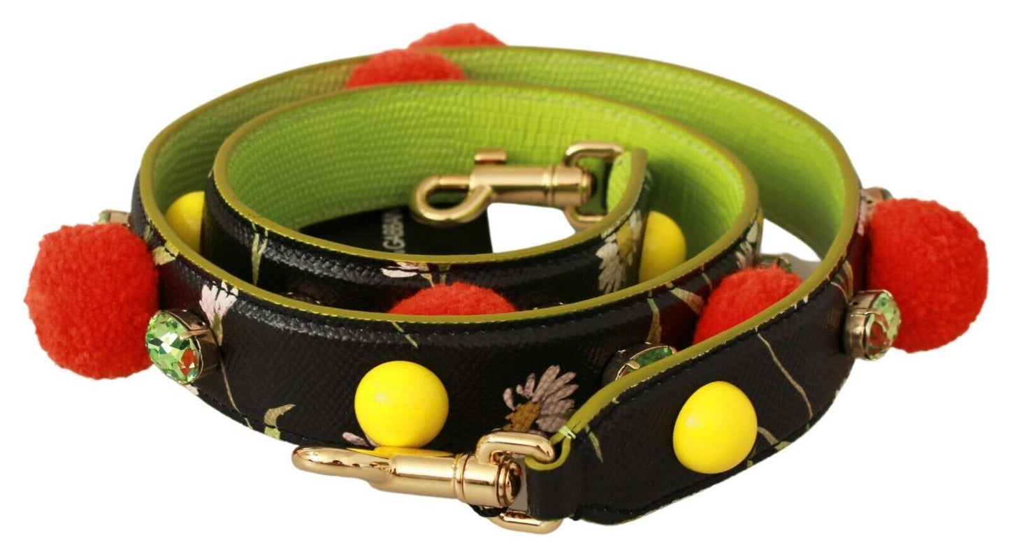 Embellished Multicolor Leather Shoulder Strap