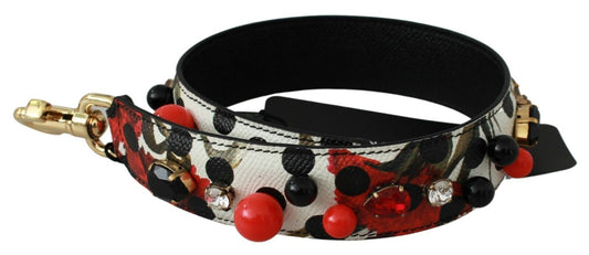 Embroidered Leather Shoulder Strap