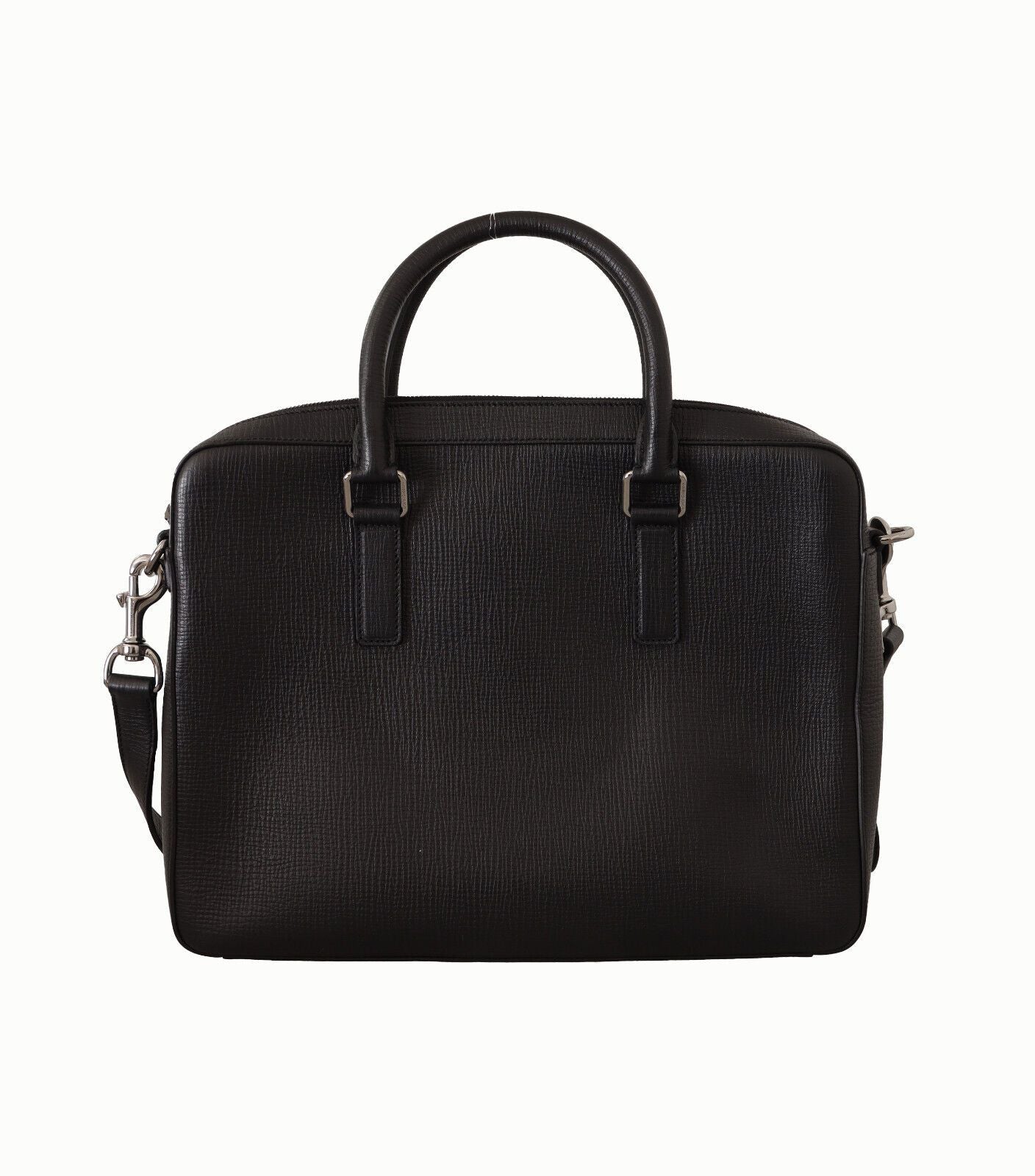 Elegant Black Leather Messenger Bag