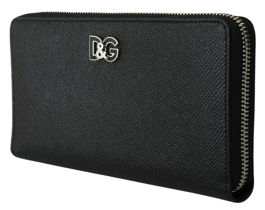 Elegant Black Leather Continental Wallet