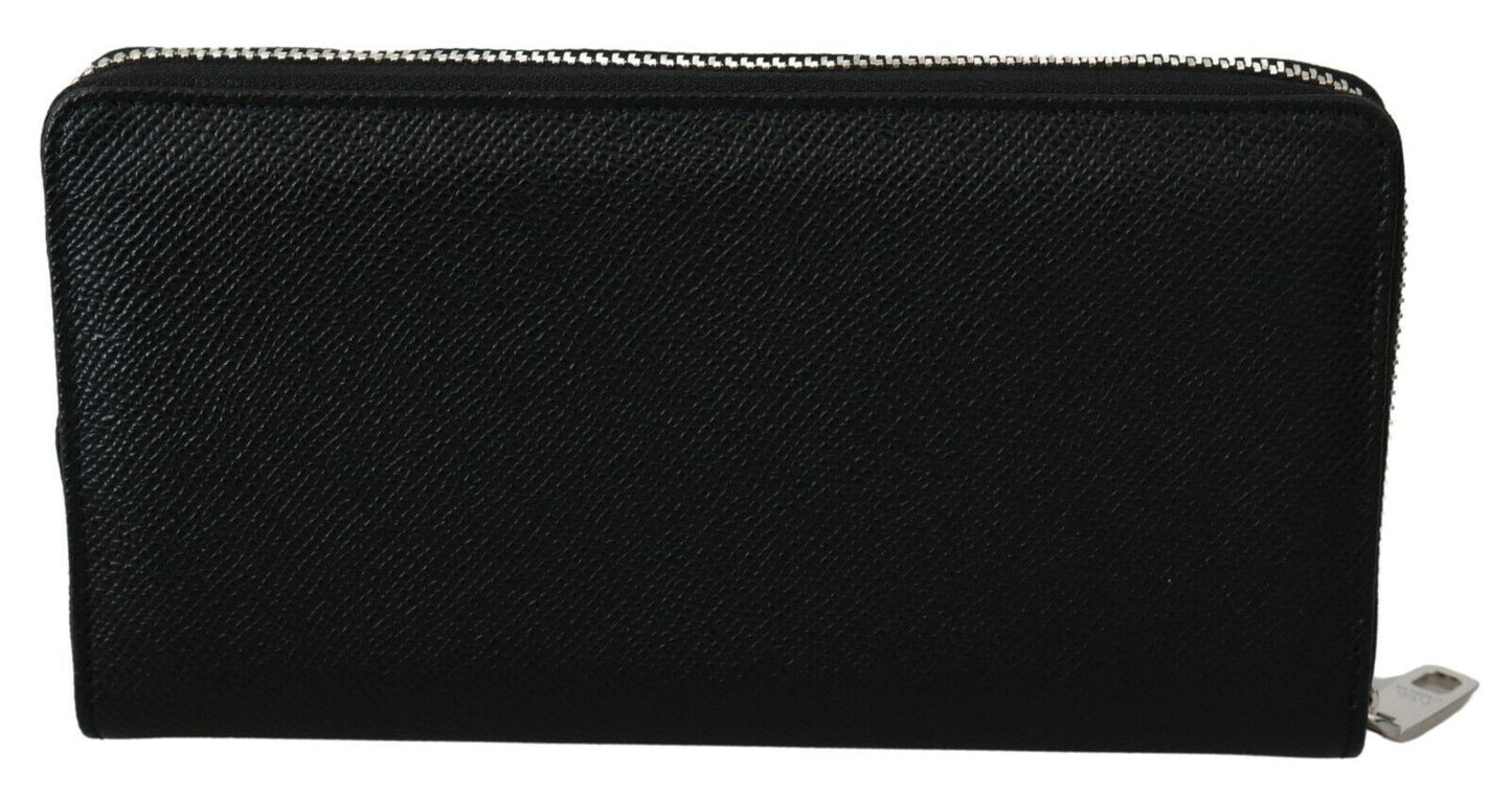 Elegant Black Leather Continental Wallet