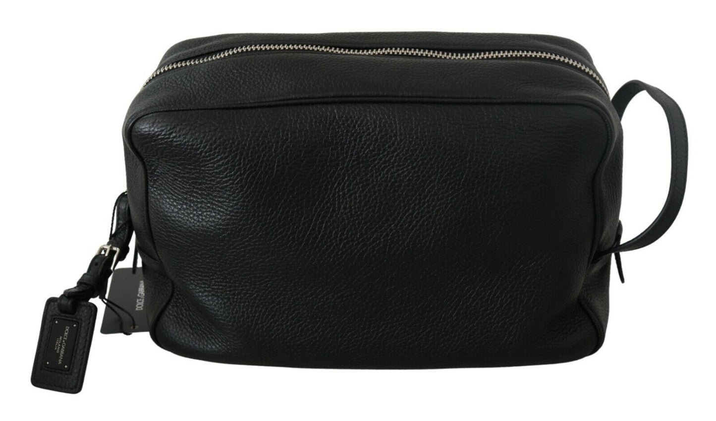 Elegant Black Leather Clutch for Men