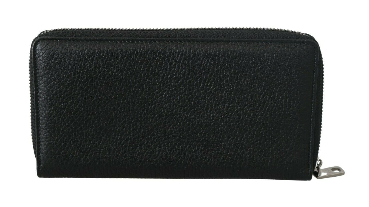 Elegant Black Leather Continental Wallet