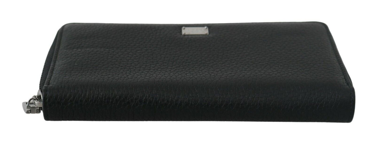 Elegant Black Leather Continental Wallet