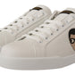 Heart Motive Leather Casual Sneakers